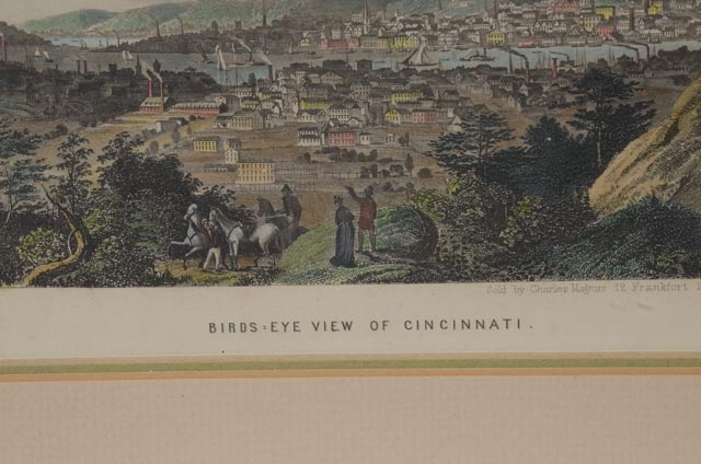 Vintage Lithographic Reproduction after Charles Magnus Steel Plate Engraving "Birds-Eye View of Cincinnati"