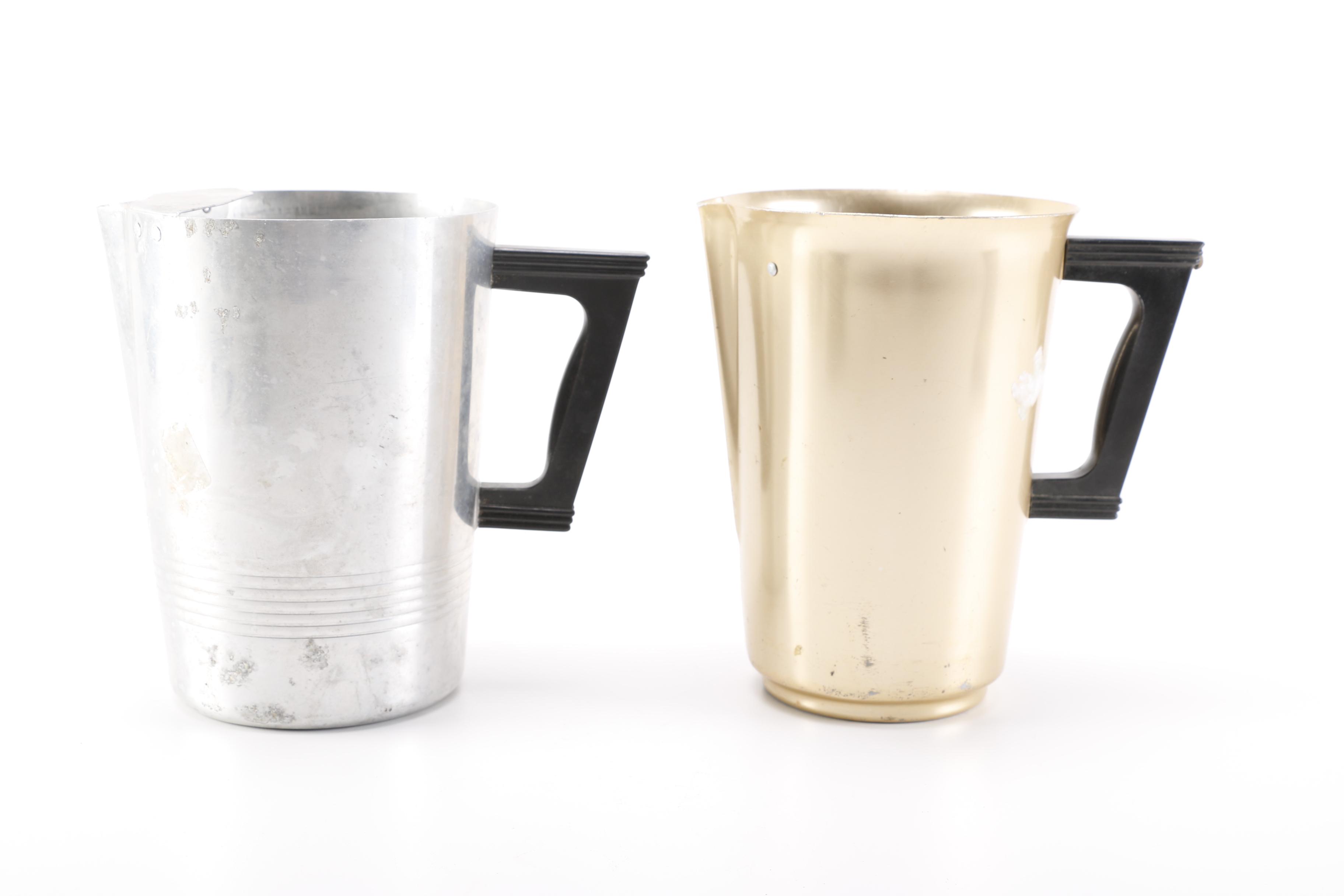 Vintage Aluminum Pitchers and Coffee Pots Including Sunburst and Morey & Ober