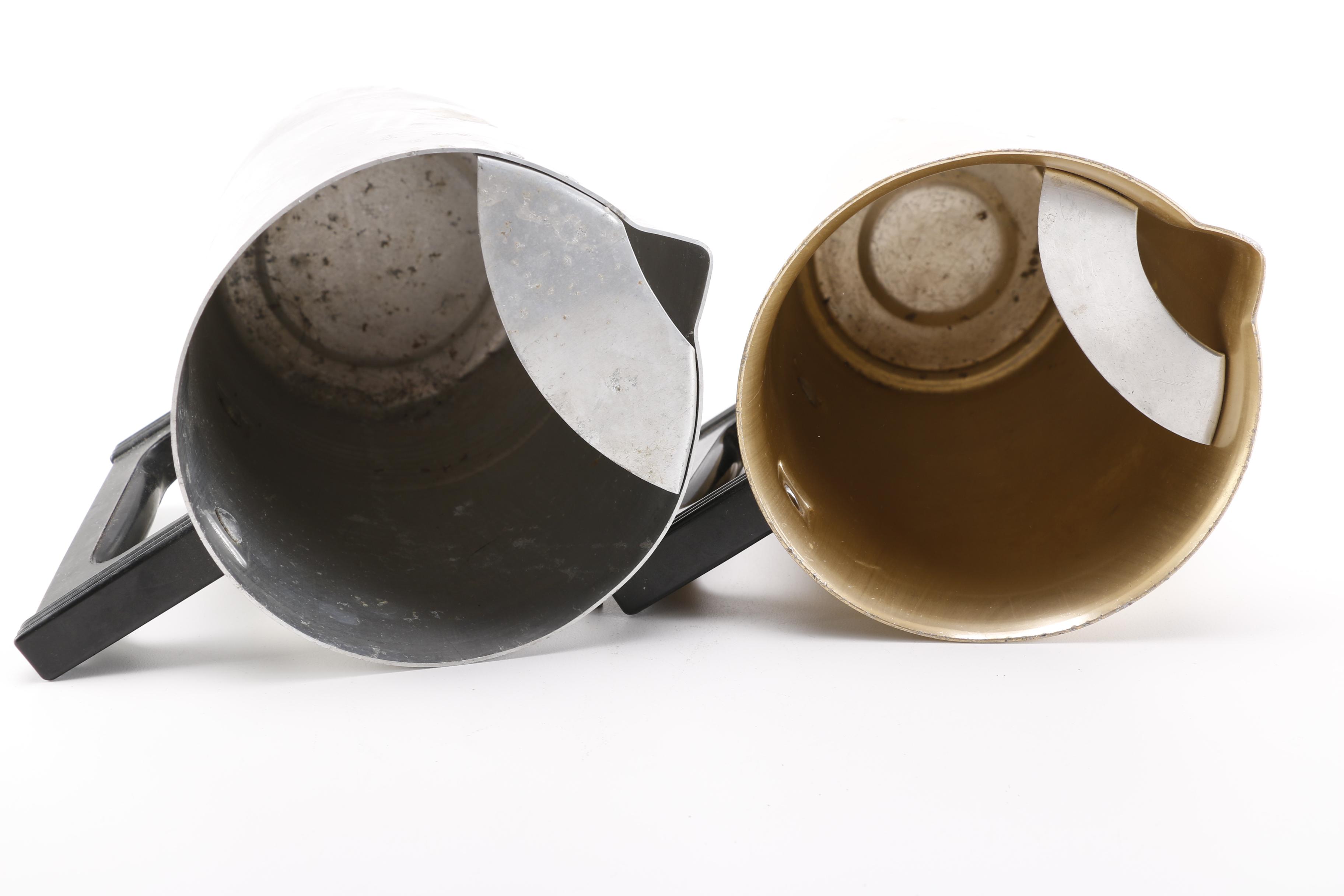 Vintage Aluminum Pitchers and Coffee Pots Including Sunburst and Morey & Ober