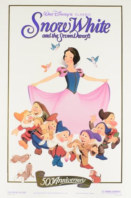 Five 1937 "Snow White and the Seven Dwarfs" 50th Anniversary Posters