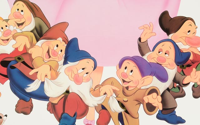 Five 1937 "Snow White and the Seven Dwarfs" 50th Anniversary Posters