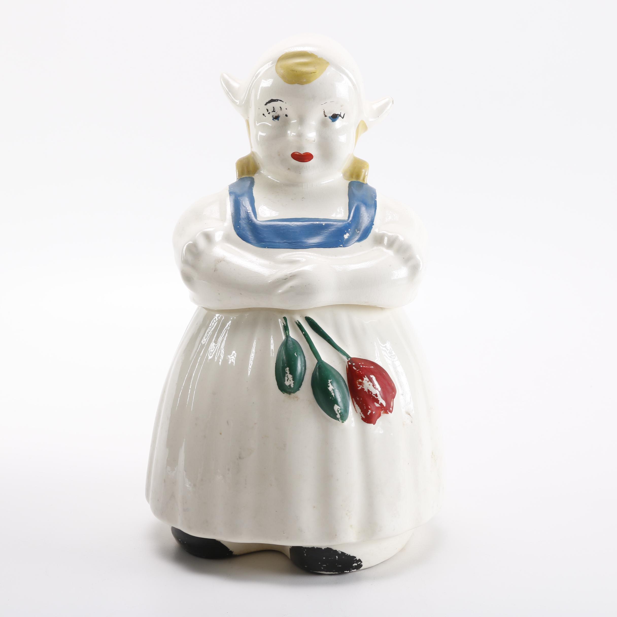 Vintage Dutch Girl Cookie Jar