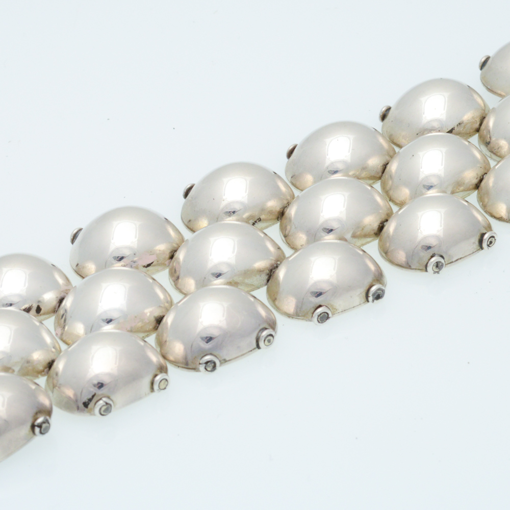 Signed Mexican Artisan Sterling Silver Bracelet