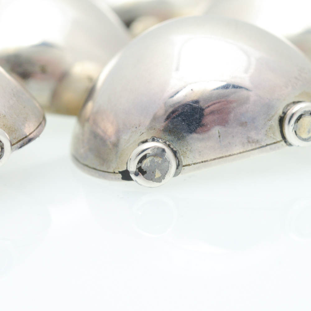 Signed Mexican Artisan Sterling Silver Bracelet