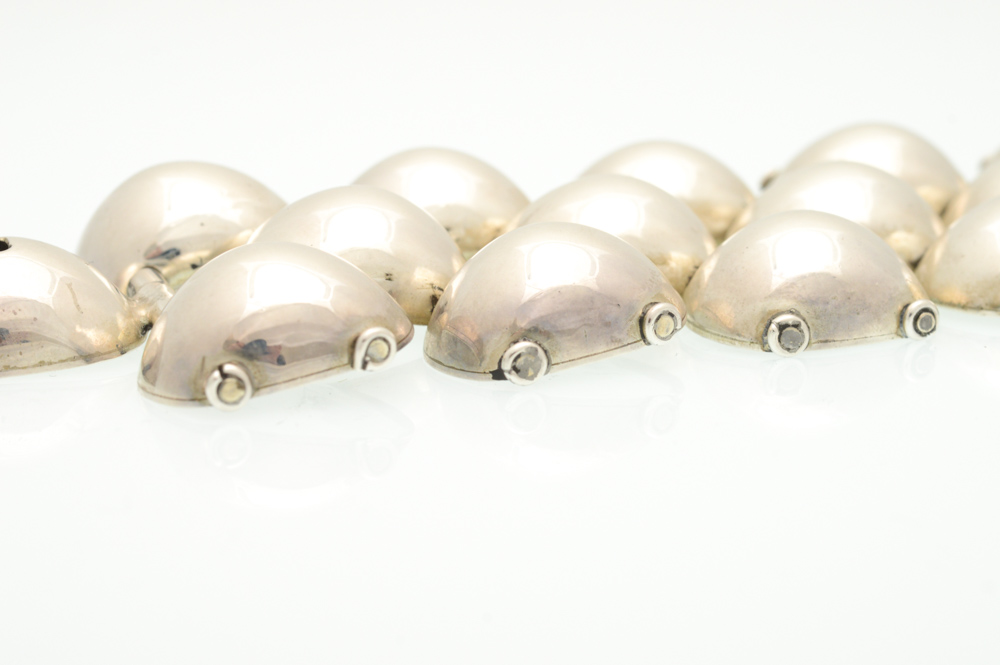 Signed Mexican Artisan Sterling Silver Bracelet