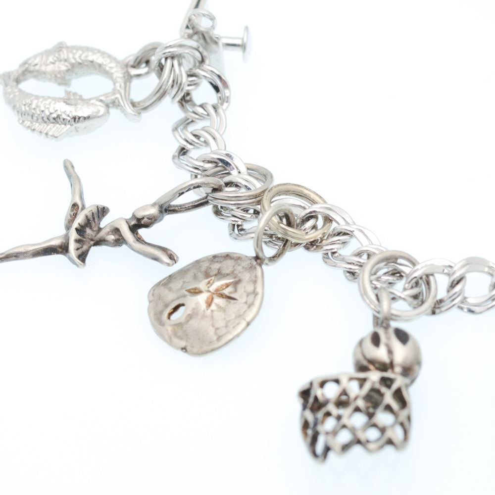 Three Sterling Silver Charm Bracelets