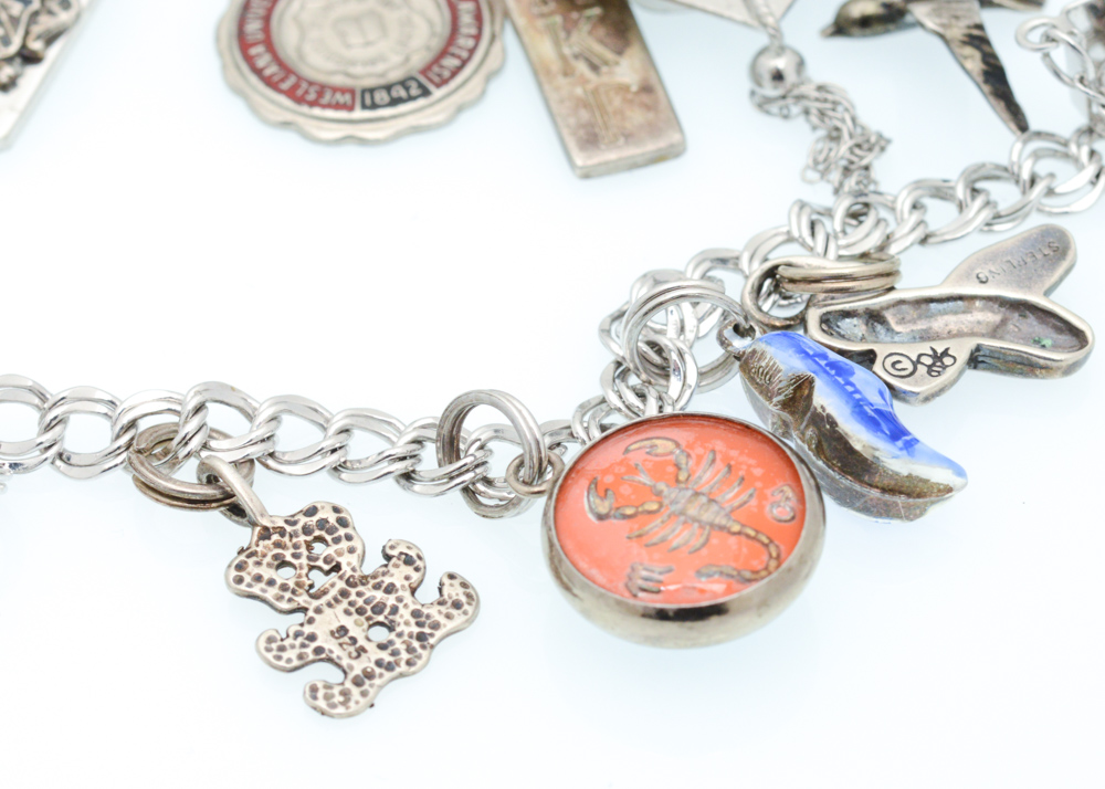 Three Sterling Silver Charm Bracelets