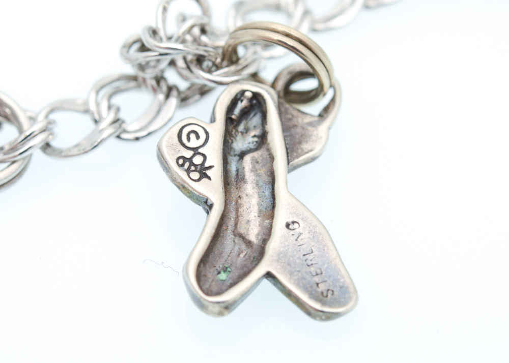 Three Sterling Silver Charm Bracelets