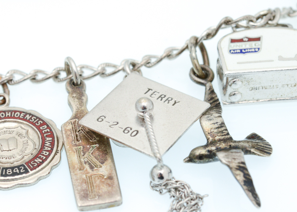 Three Sterling Silver Charm Bracelets