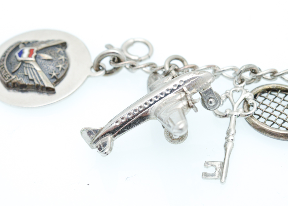 Three Sterling Silver Charm Bracelets