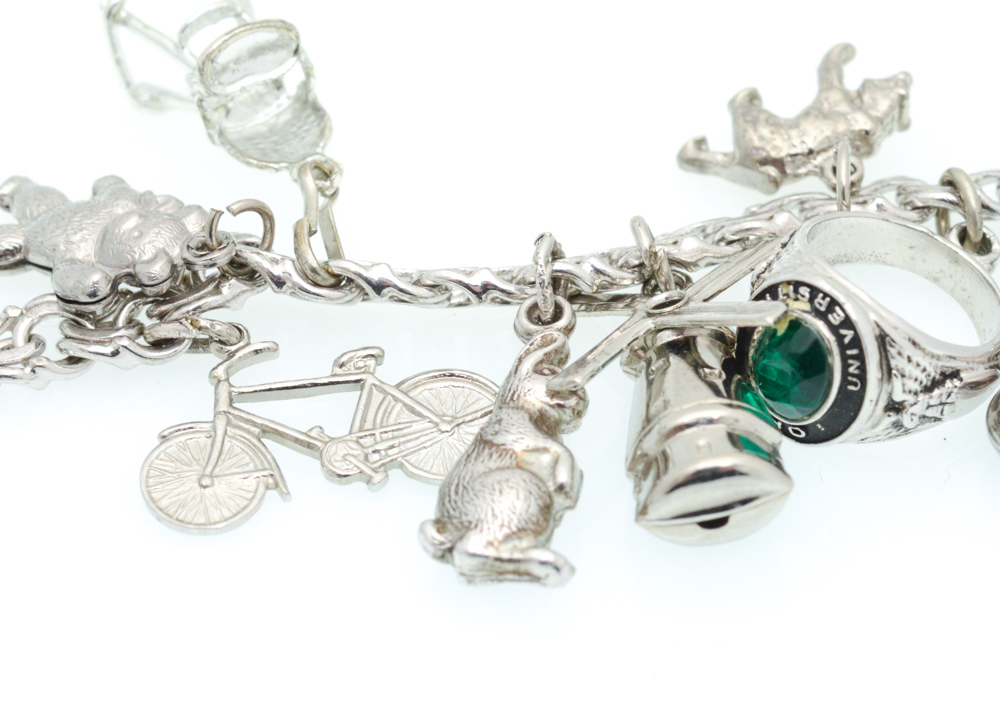Three Sterling Silver Charm Bracelets