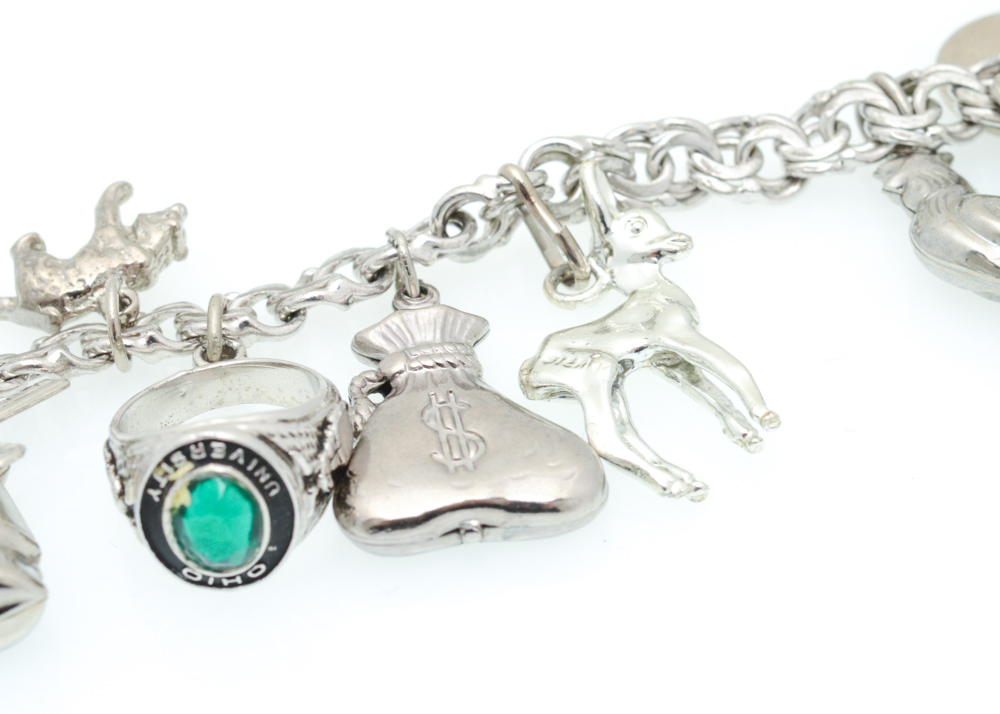 Three Sterling Silver Charm Bracelets