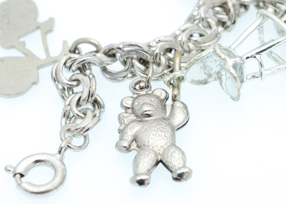 Three Sterling Silver Charm Bracelets