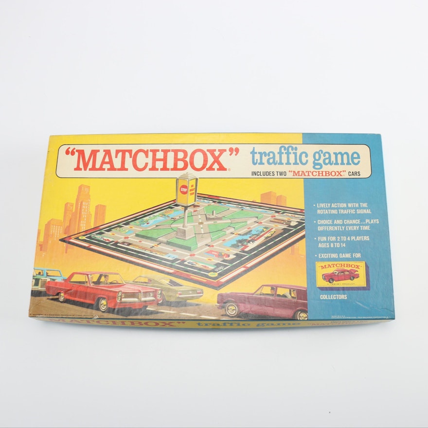 1968 Matchbox Traffic Game with Two Matchbox Cars