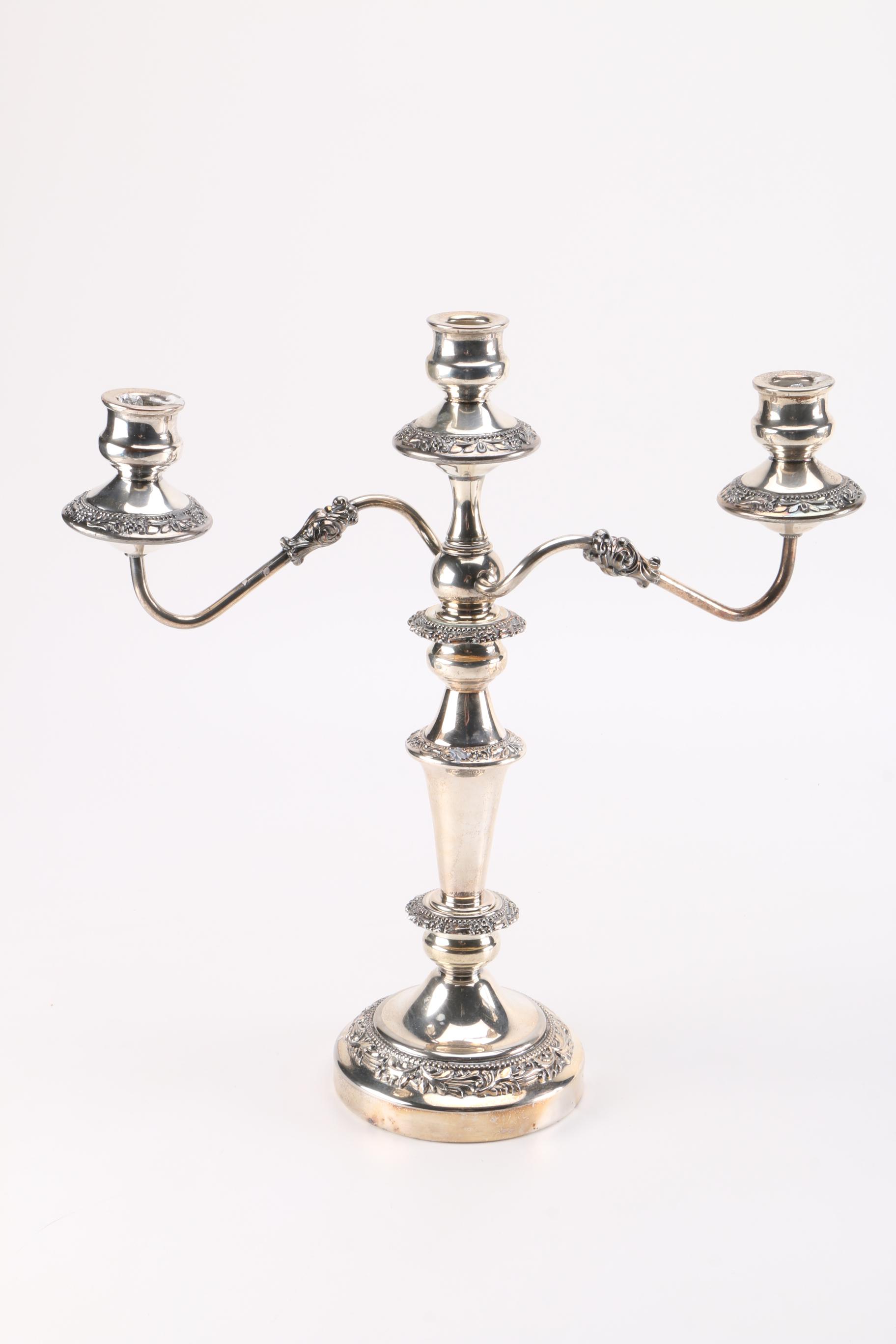 Birmingham Silver Company Silver Plate Candelabra Set