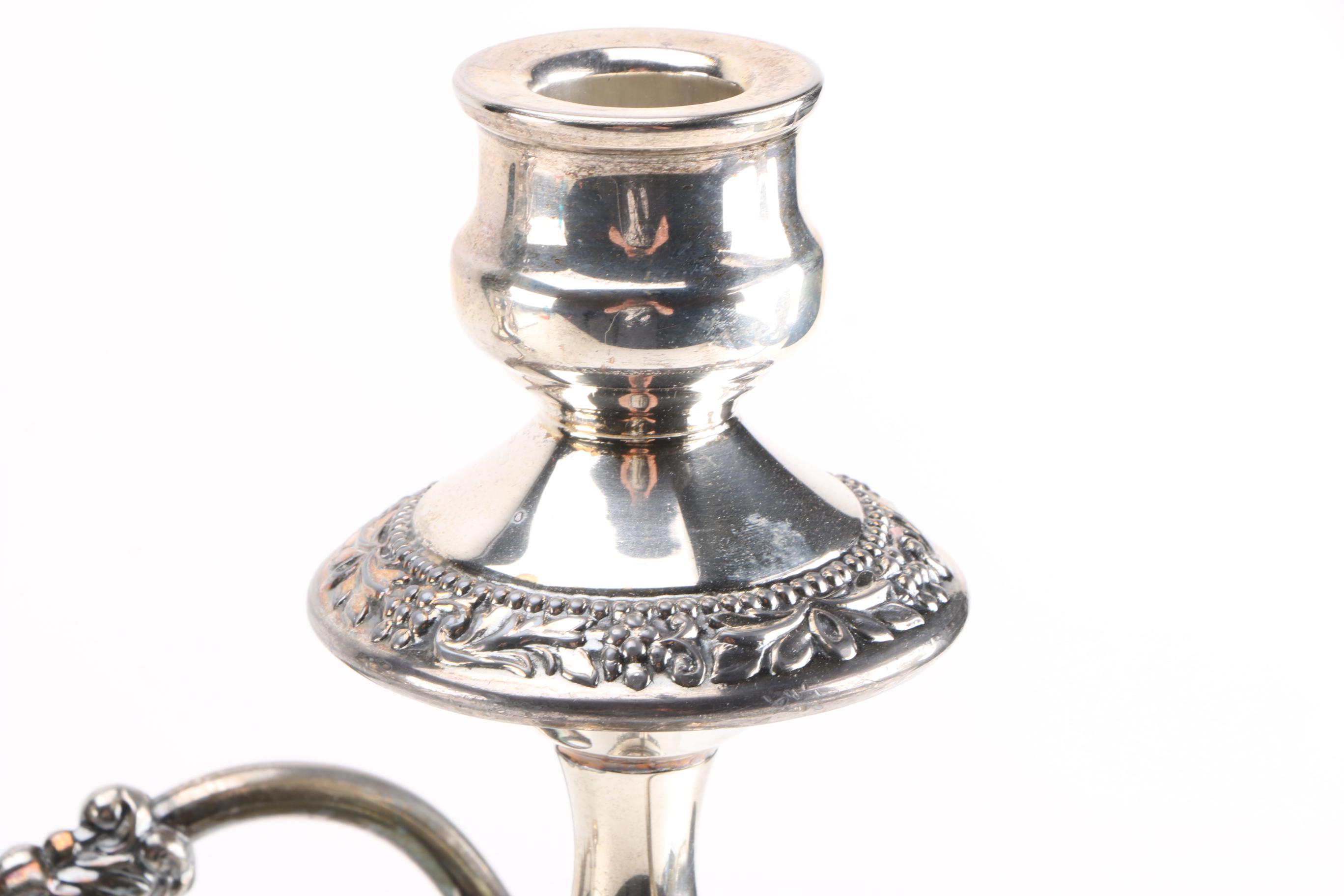 Birmingham Silver Company Silver Plate Candelabra Set