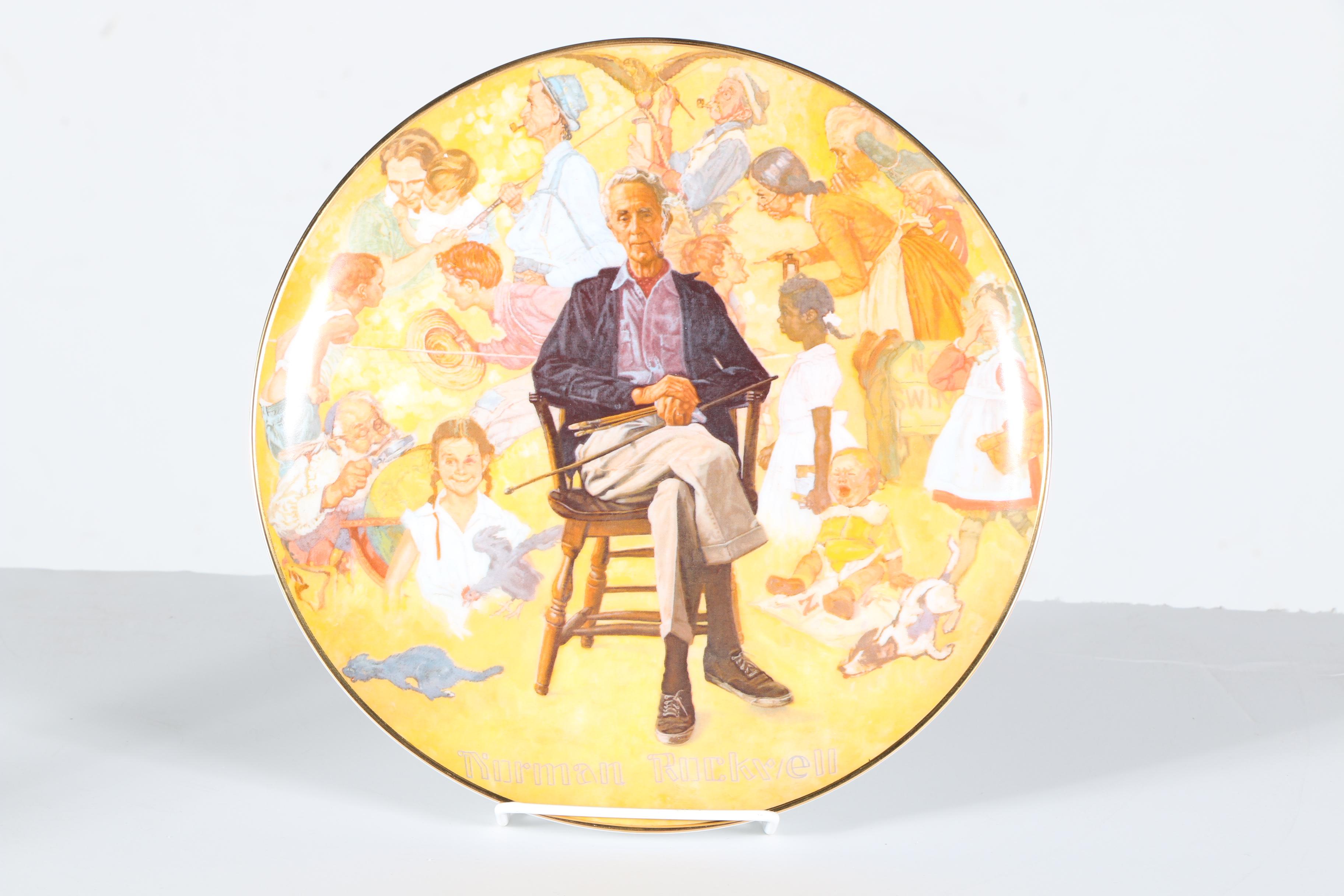 Vintage Pair of Norman Rockwell Plates