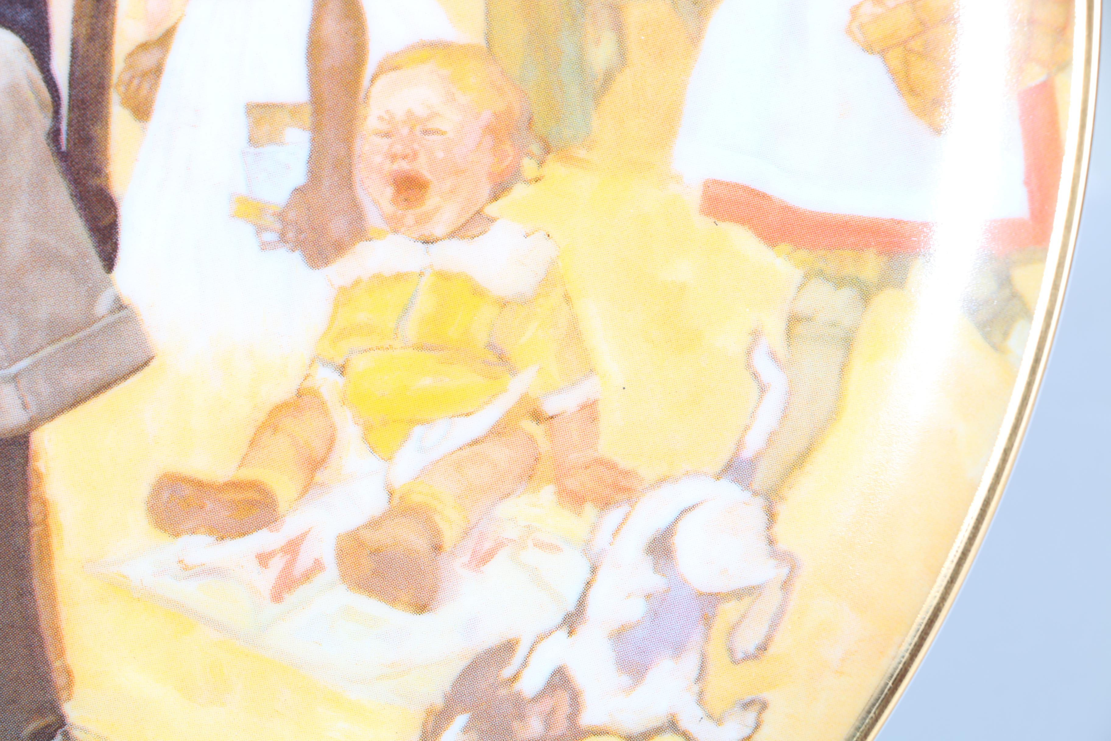 Vintage Pair of Norman Rockwell Plates