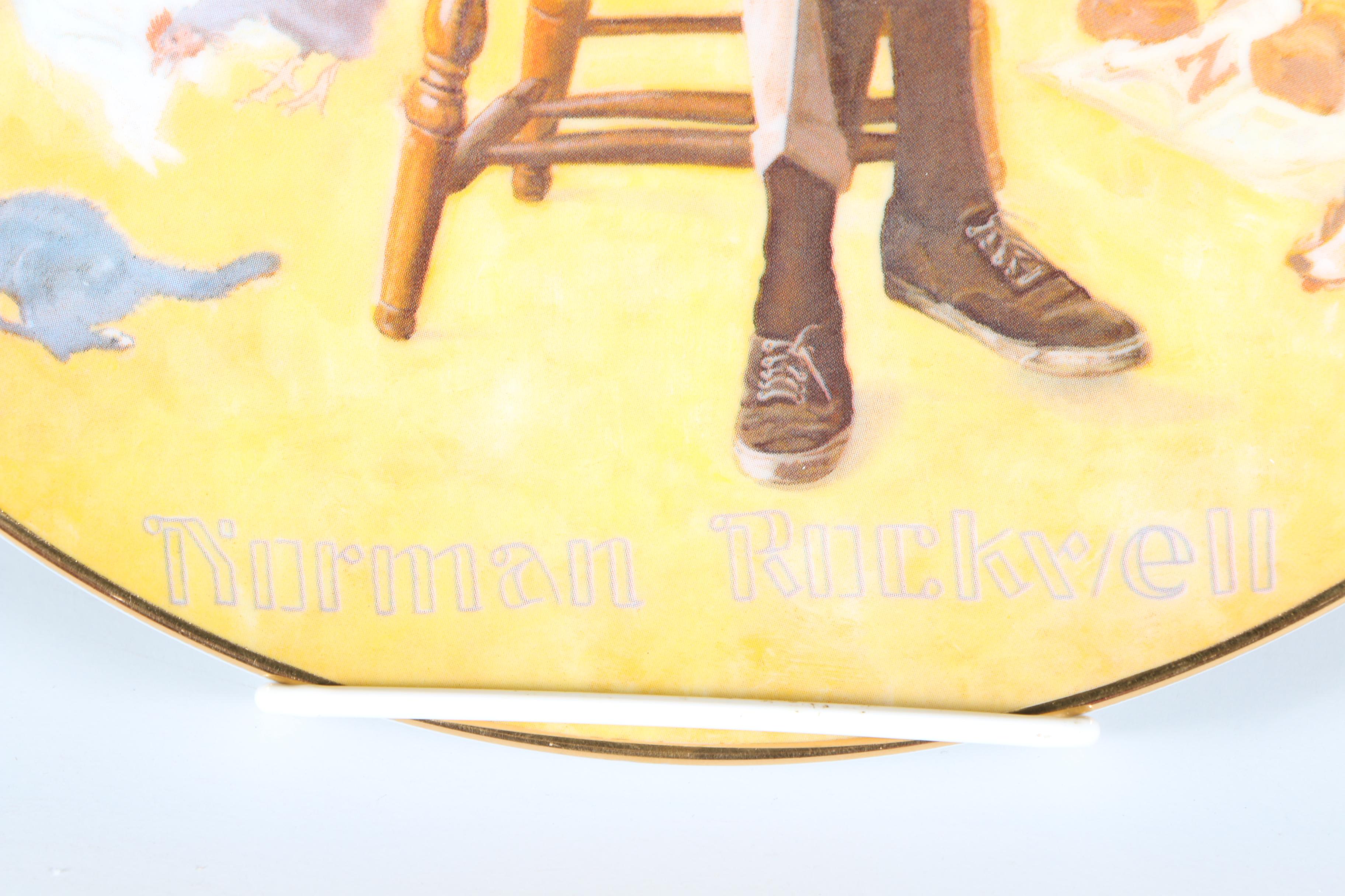Vintage Pair of Norman Rockwell Plates