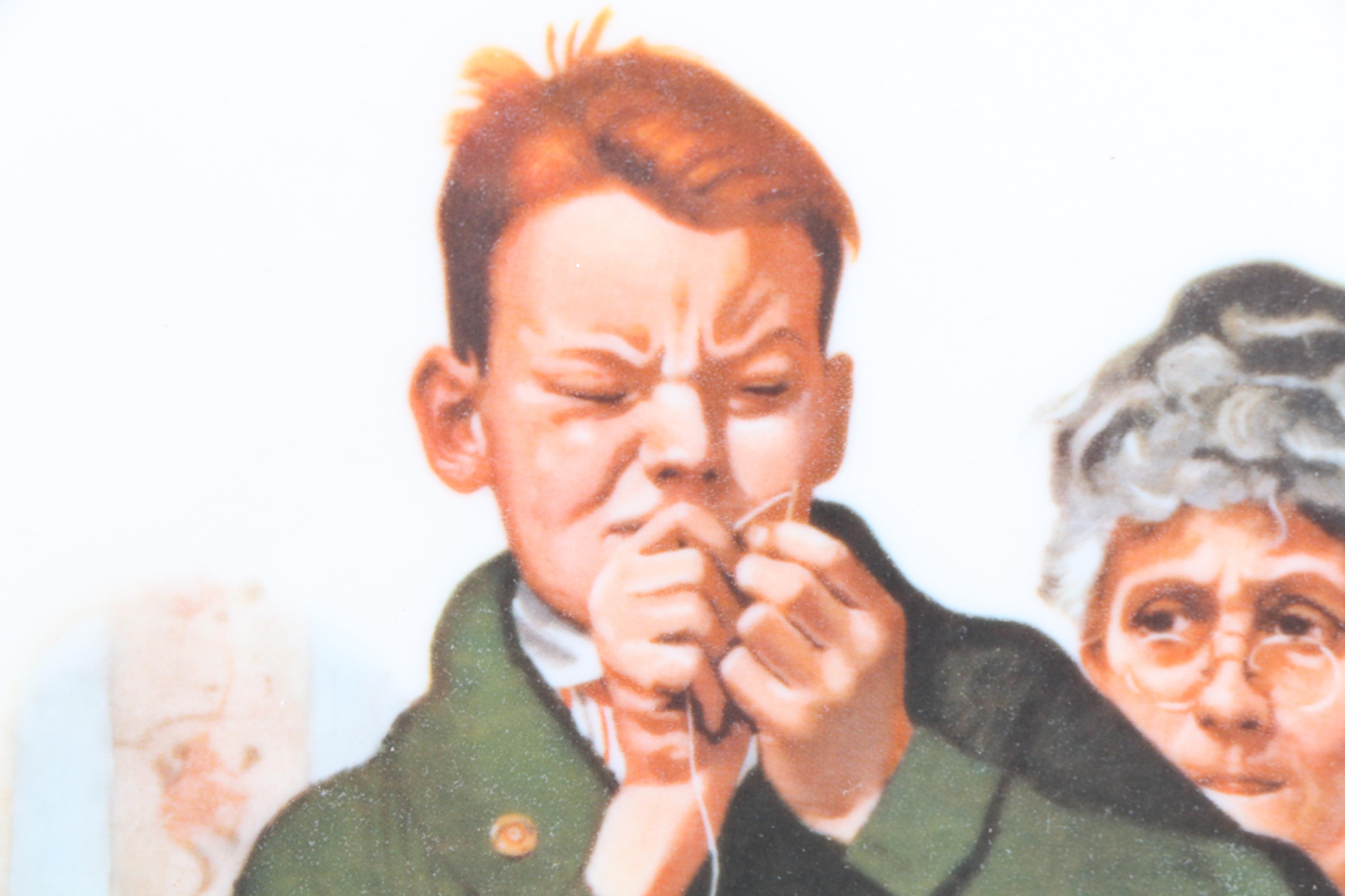 Vintage Pair of Norman Rockwell Plates