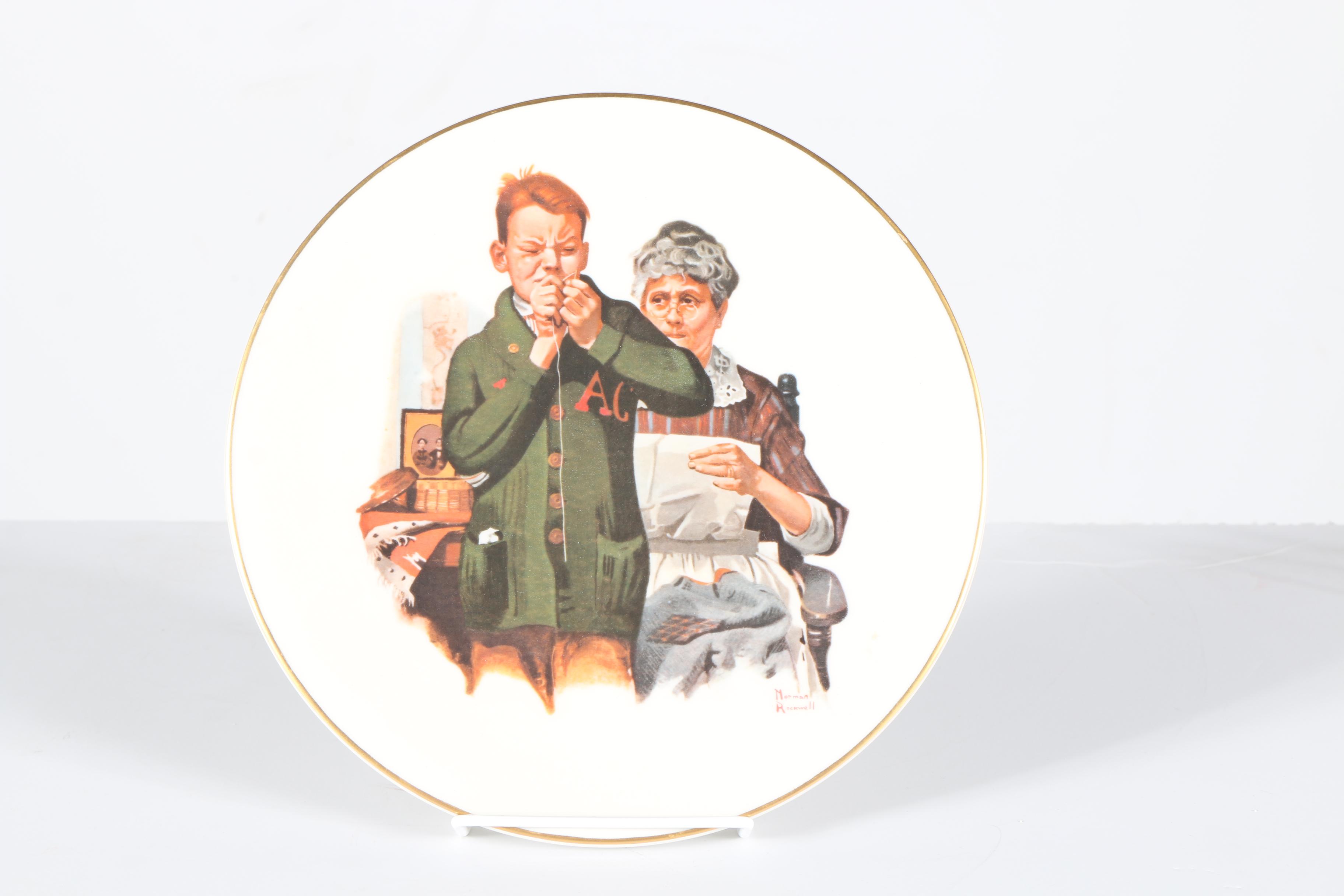 Vintage Pair of Norman Rockwell Plates