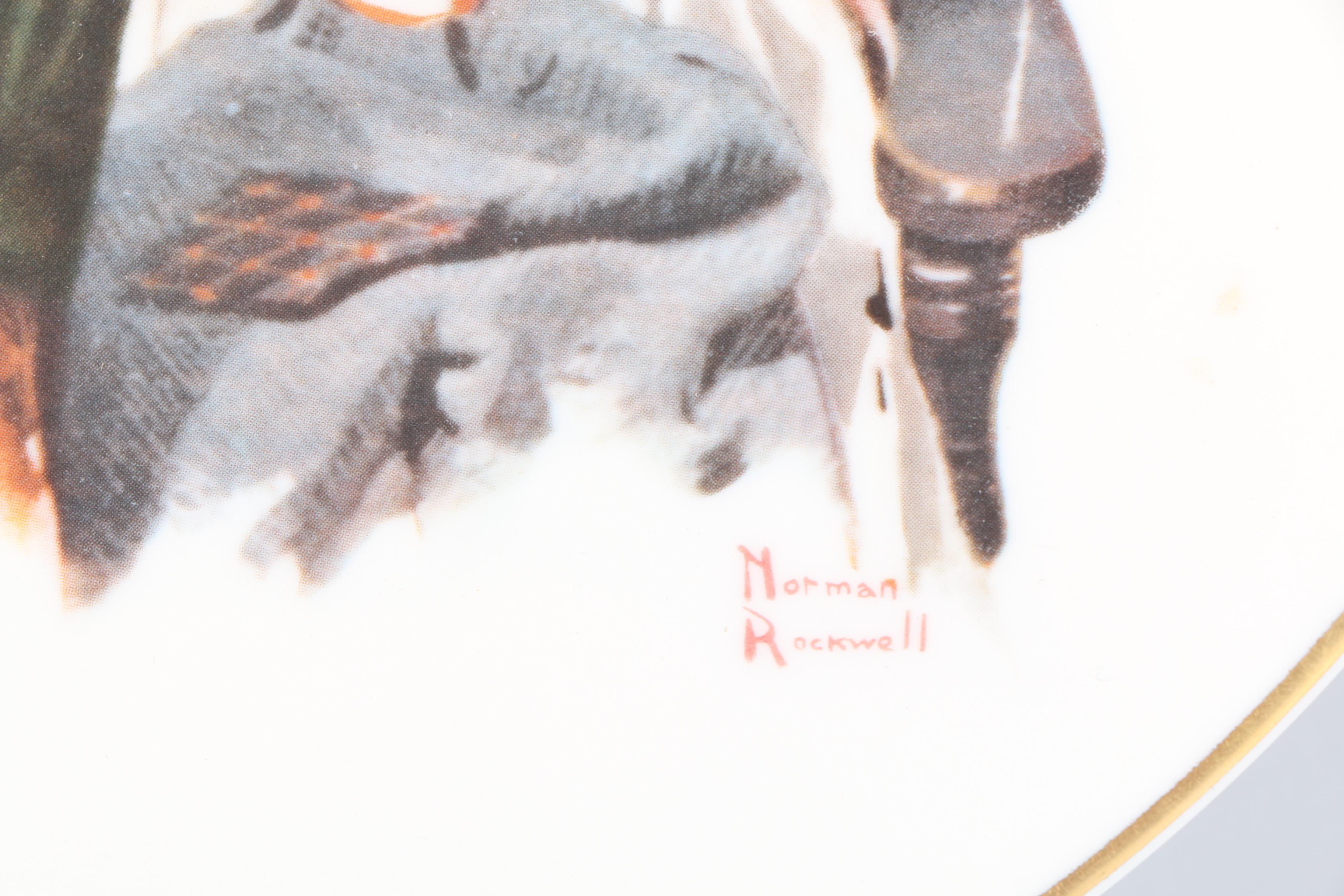 Vintage Pair of Norman Rockwell Plates
