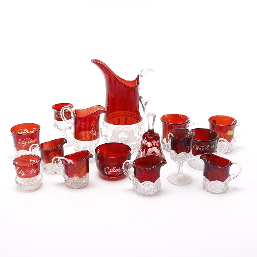 Red Art Glass Drinkware