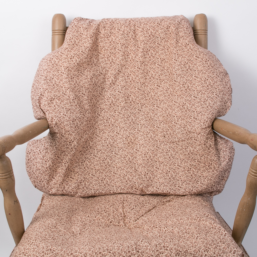 Vintage Turned Wood Upholstered Chair