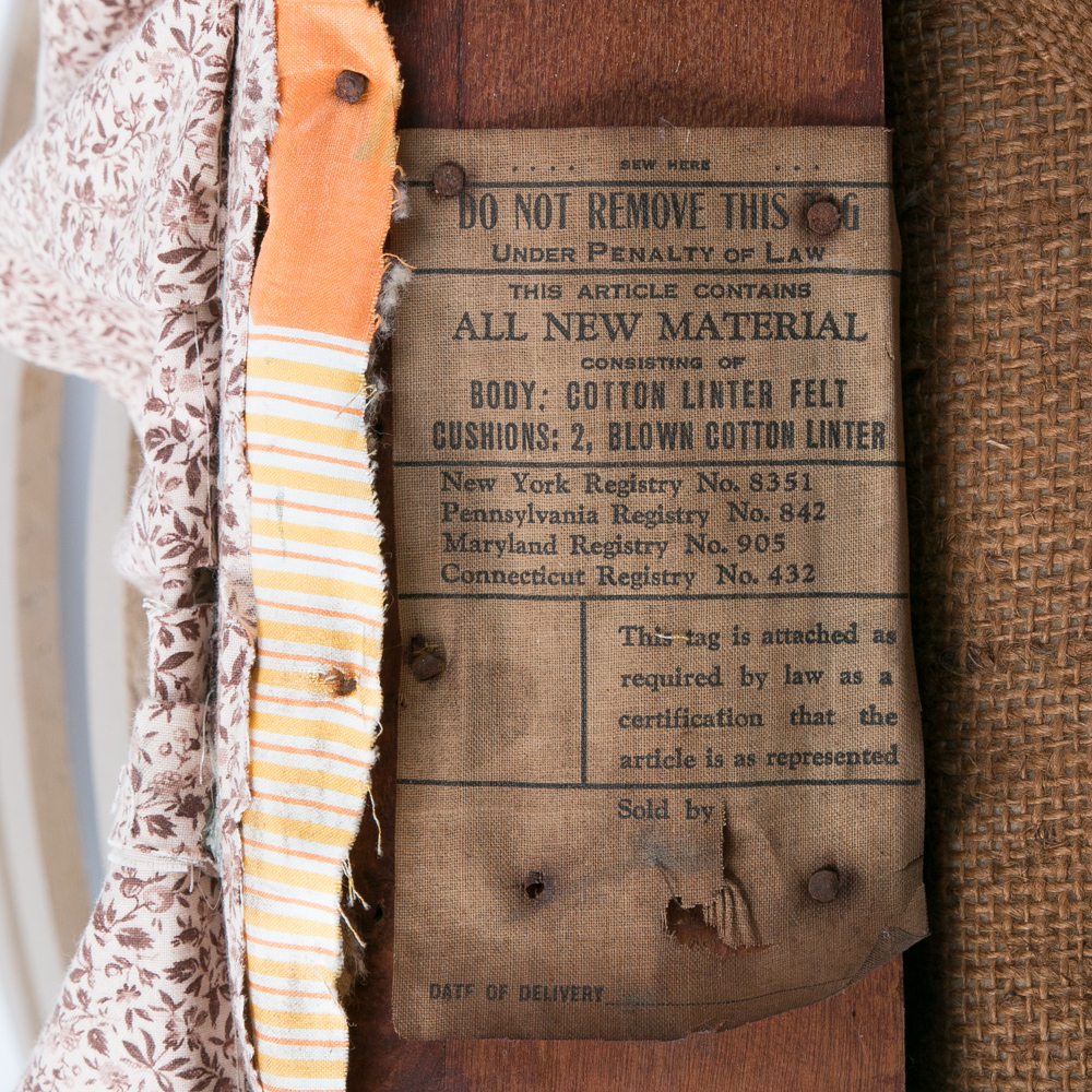 Vintage Turned Wood Upholstered Chair