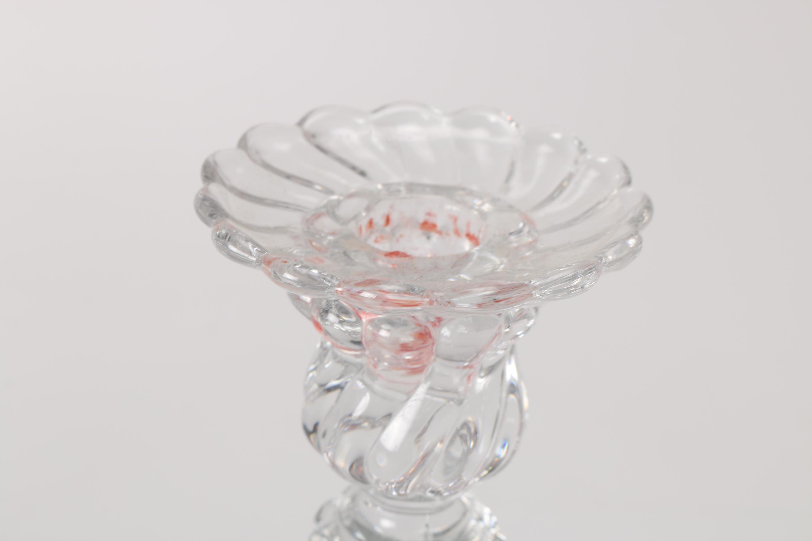 Vintage Baccarat Bambous Spiral Crystal Candlesticks