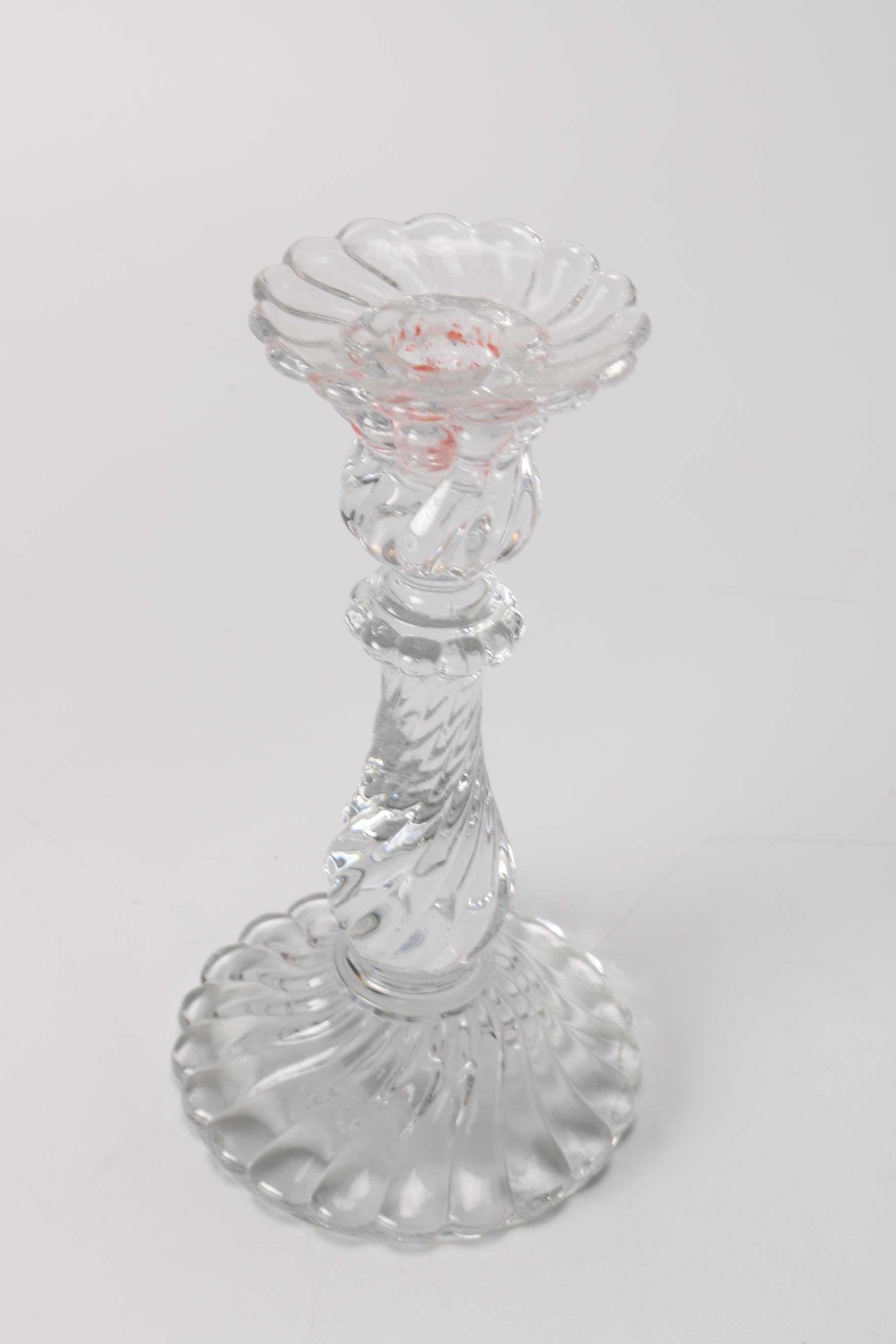 Vintage Baccarat Bambous Spiral Crystal Candlesticks