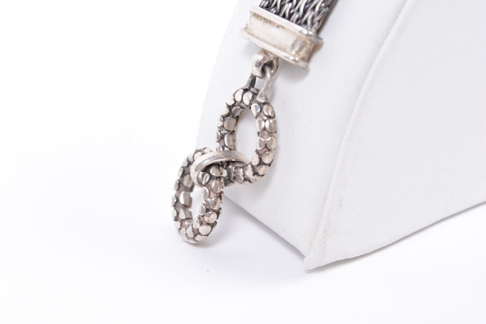 Sterling Silver Mother of Pearl Bracelet and Pendant