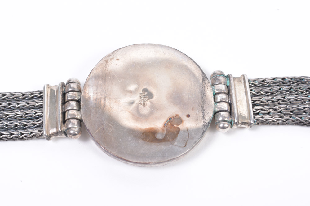 Sterling Silver Mother of Pearl Bracelet and Pendant