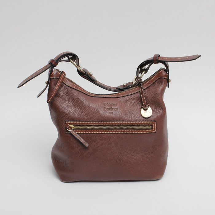 Dooney & Bourke Leather Hobo Shoulder Bag in Brown