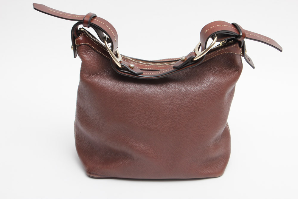 Dooney & Bourke Leather Hobo Shoulder Bag in Brown