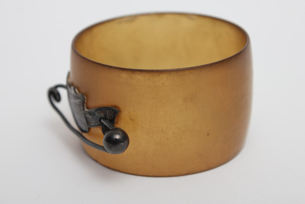 William Dunningham & Co. Scottish Horn and Sterling Napkin Ring