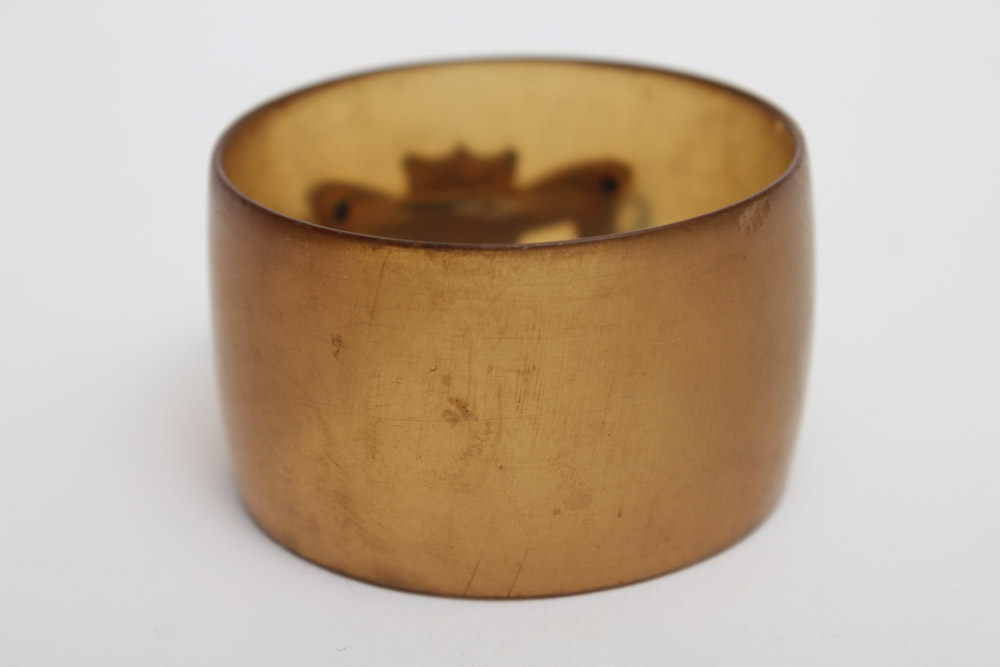 William Dunningham & Co. Scottish Horn and Sterling Napkin Ring