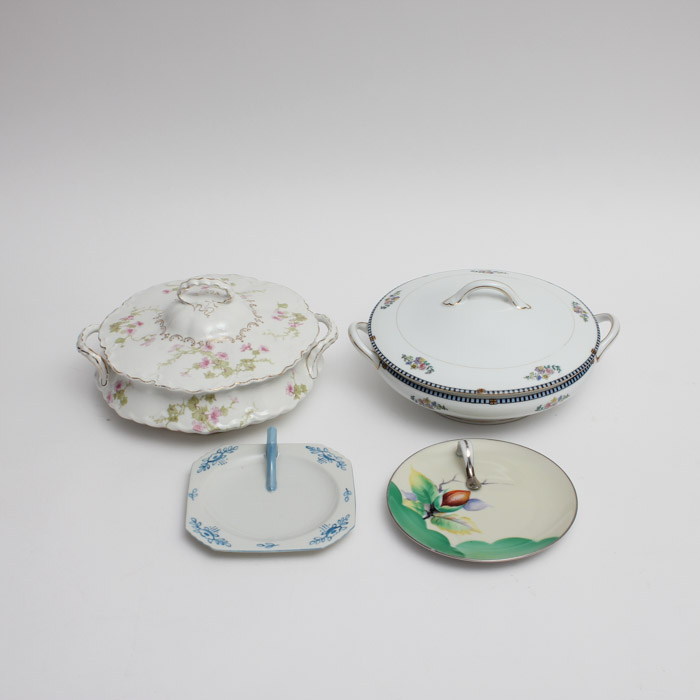 Noritake and Gosser Covered Vegetable Dishes and Lemon Servers