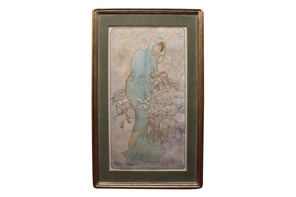 Alphonse Mucha Lithograph Poster "The Seasons"