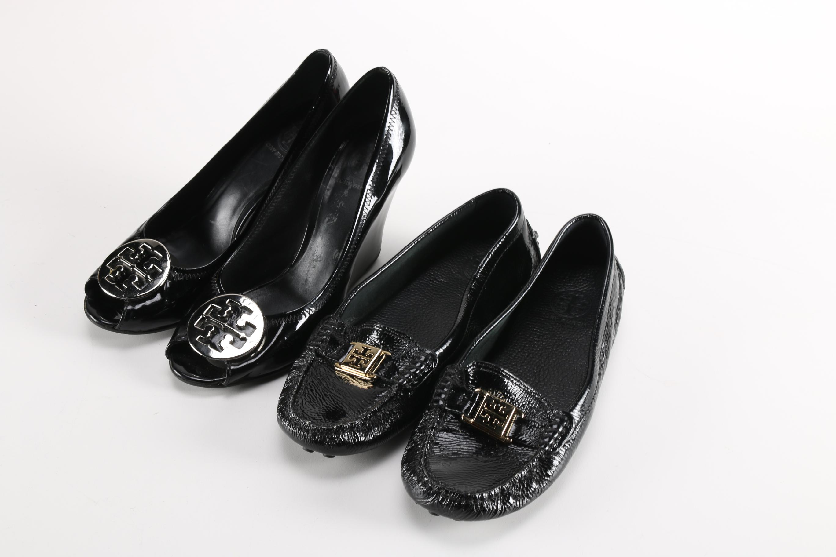 Tory Burch Black Leather Shoe Collection