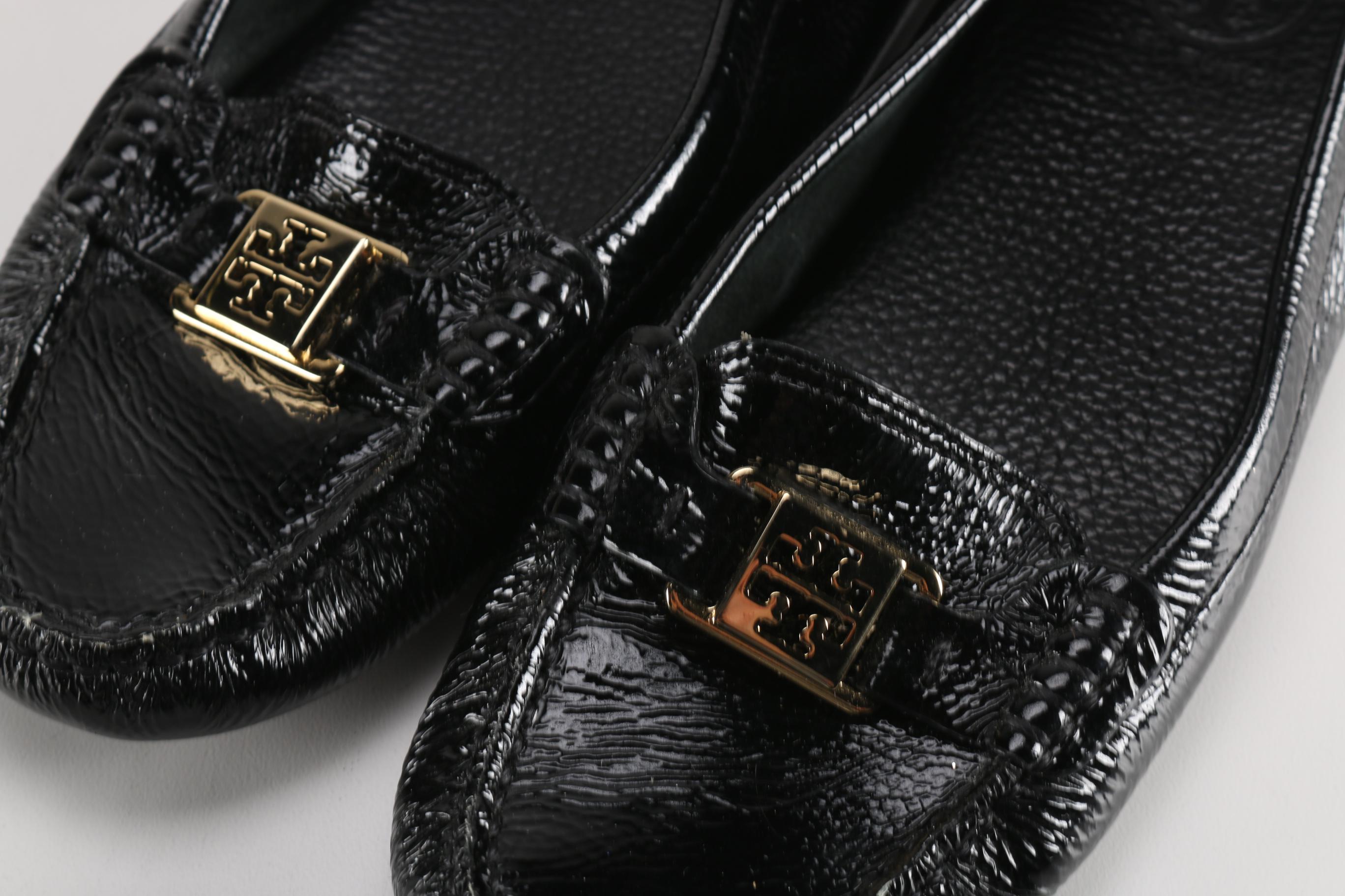 Tory Burch Black Leather Shoe Collection