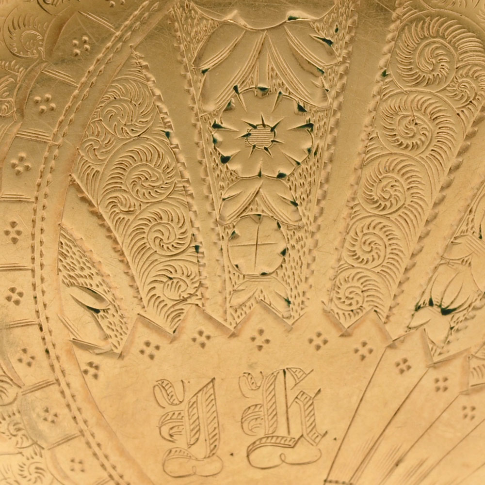 Antique Hampden Ornate Full-Hunter Gold-Filled Pocket Watch