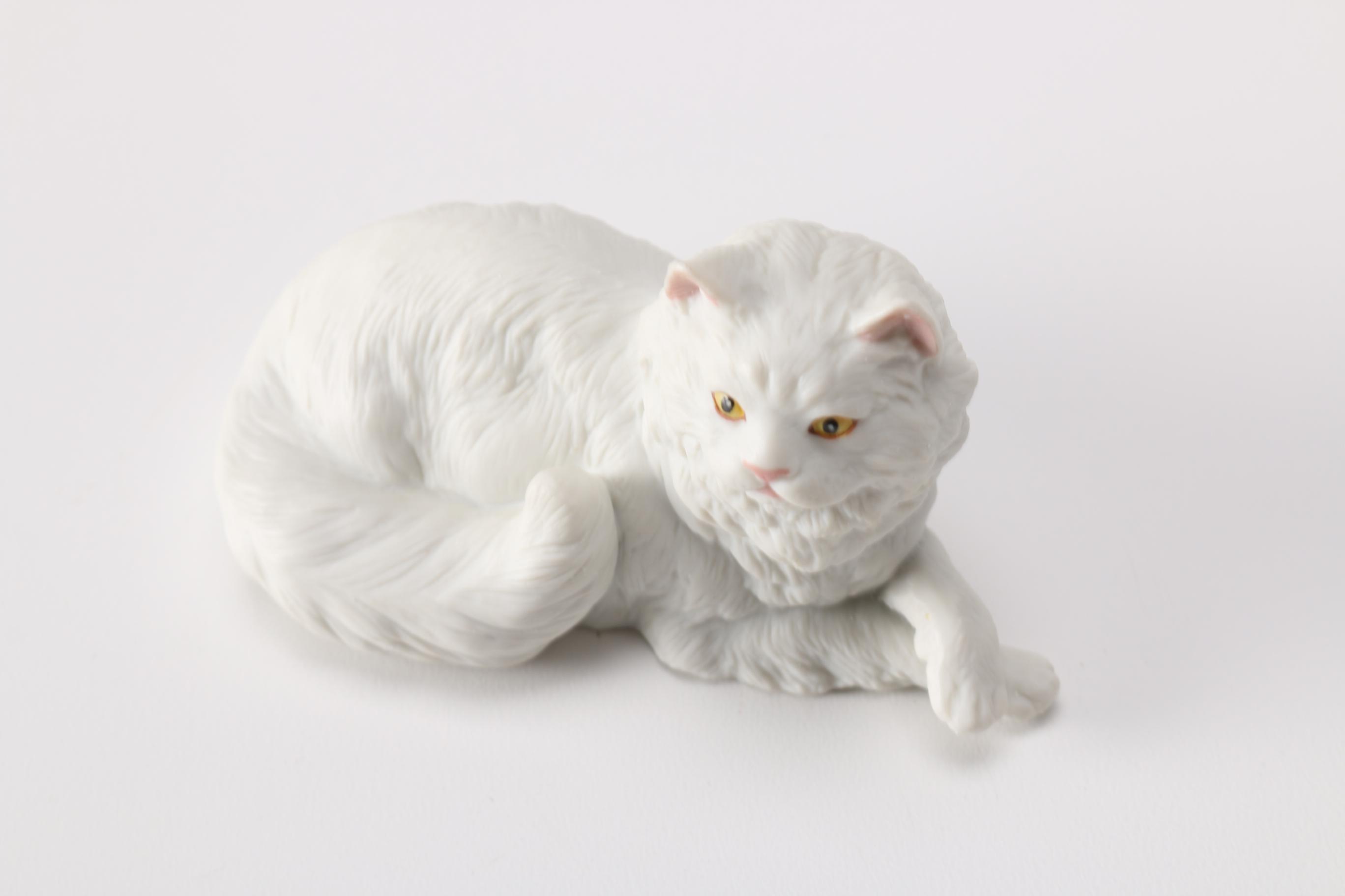 Lenox Porcelain Cats "White Persian" and "Calico Classical"