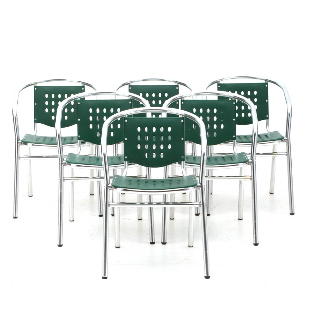 Set of Six Outdoor / Indoor Stacking Chairs
