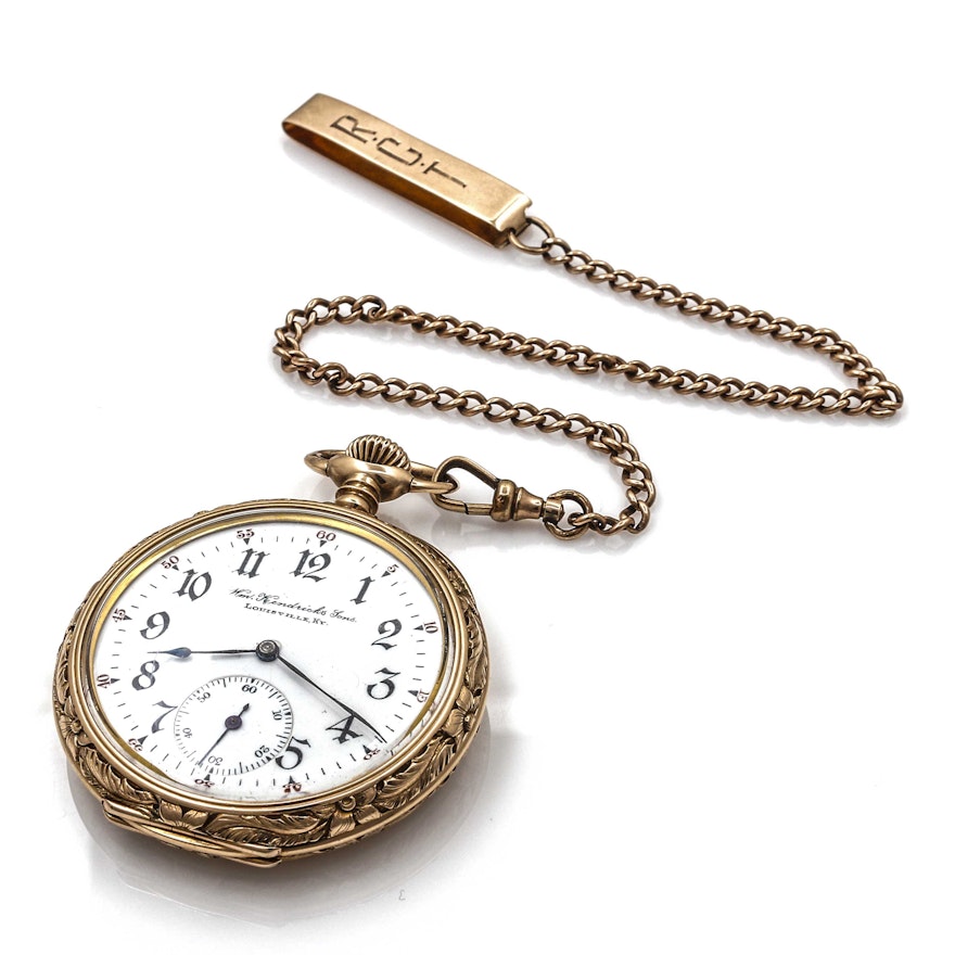 Antique 14K Yellow Gold Wm. Hendricks Sons Pocket Watch