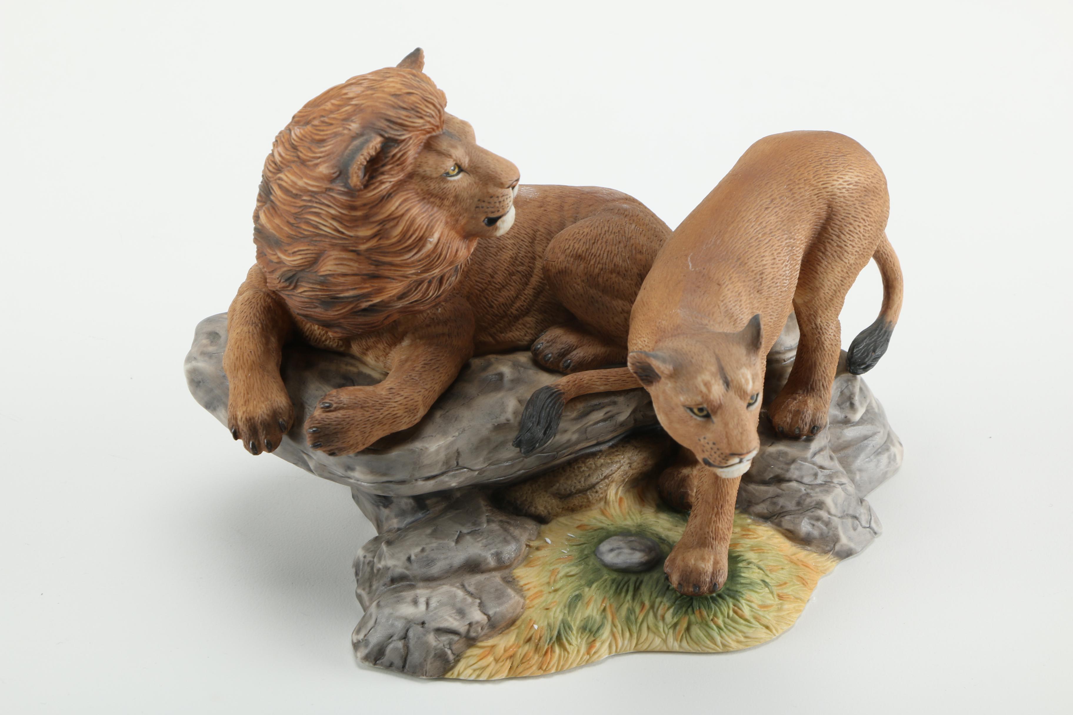 Lenox "Wildlife of the Seven Continents" Big Cat Porcelain Figurines
