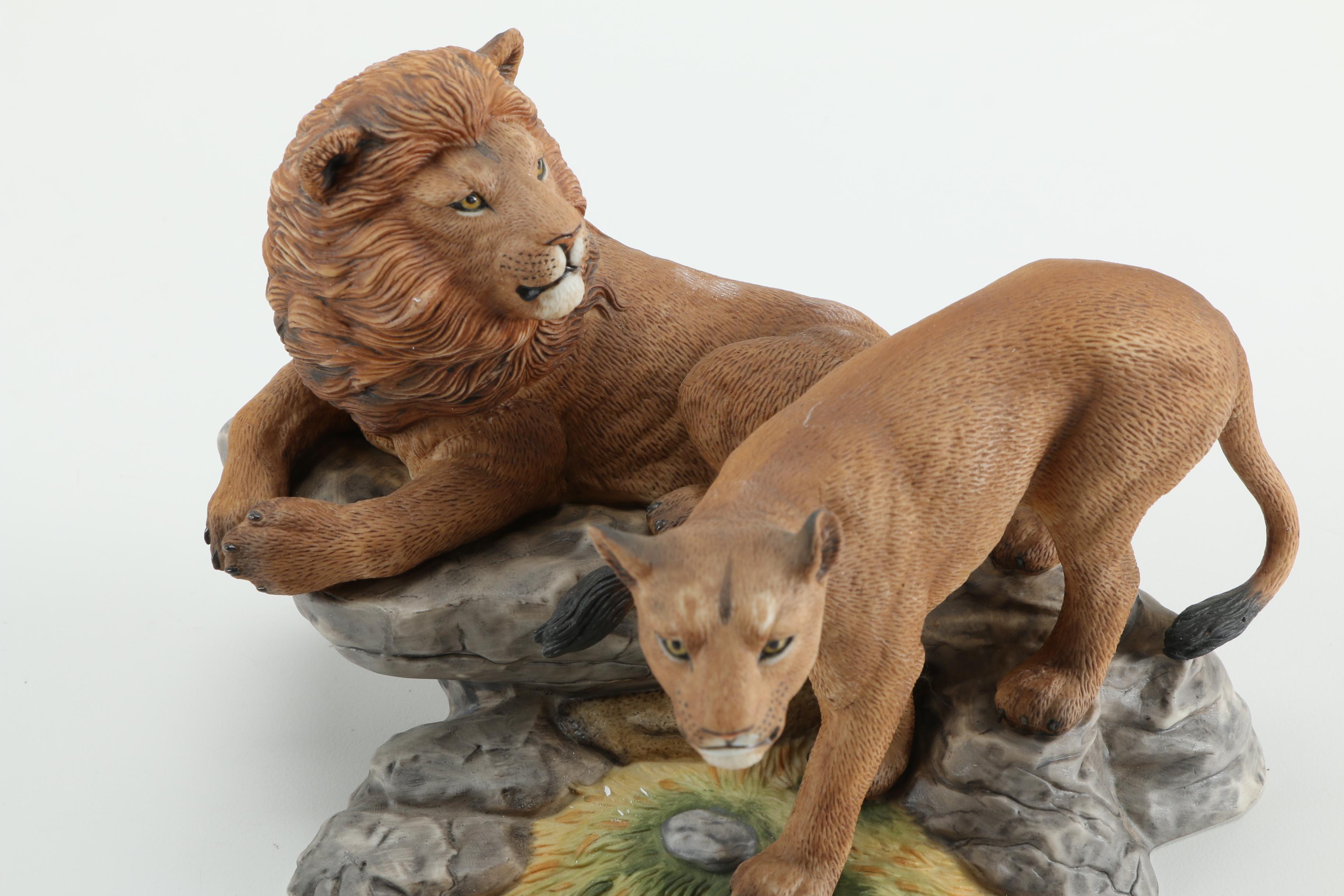 Lenox "Wildlife of the Seven Continents" Big Cat Porcelain Figurines