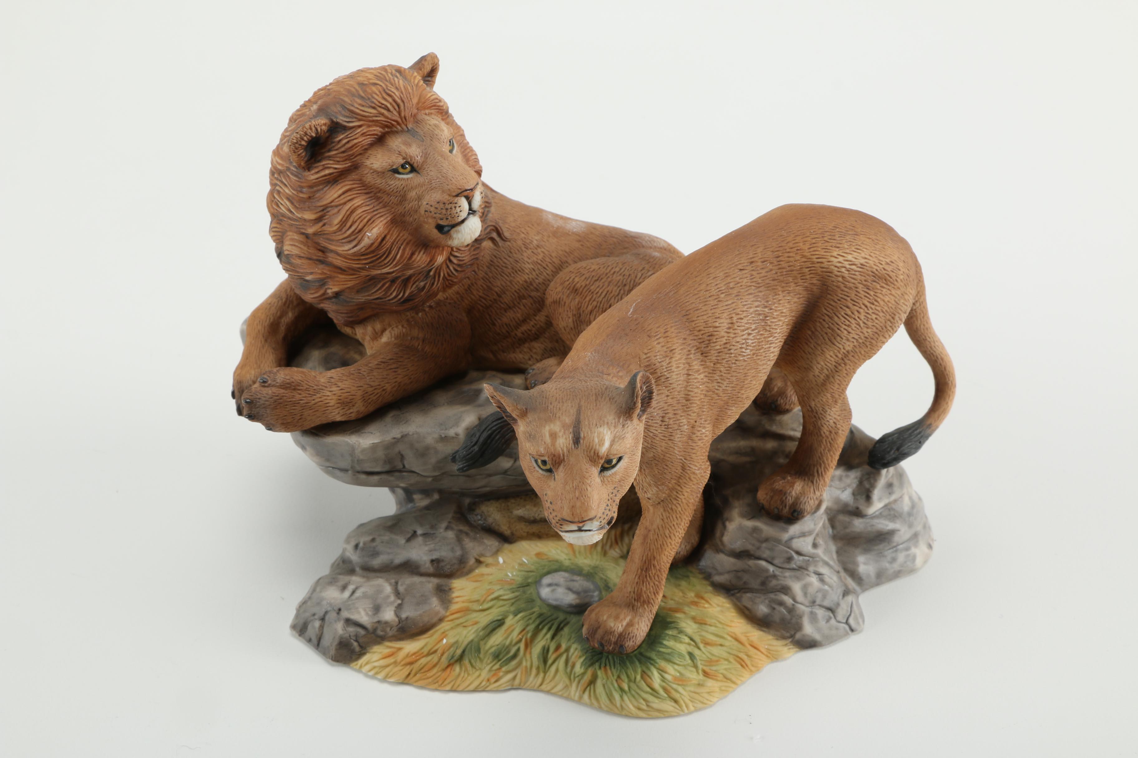Lenox "Wildlife of the Seven Continents" Big Cat Porcelain Figurines