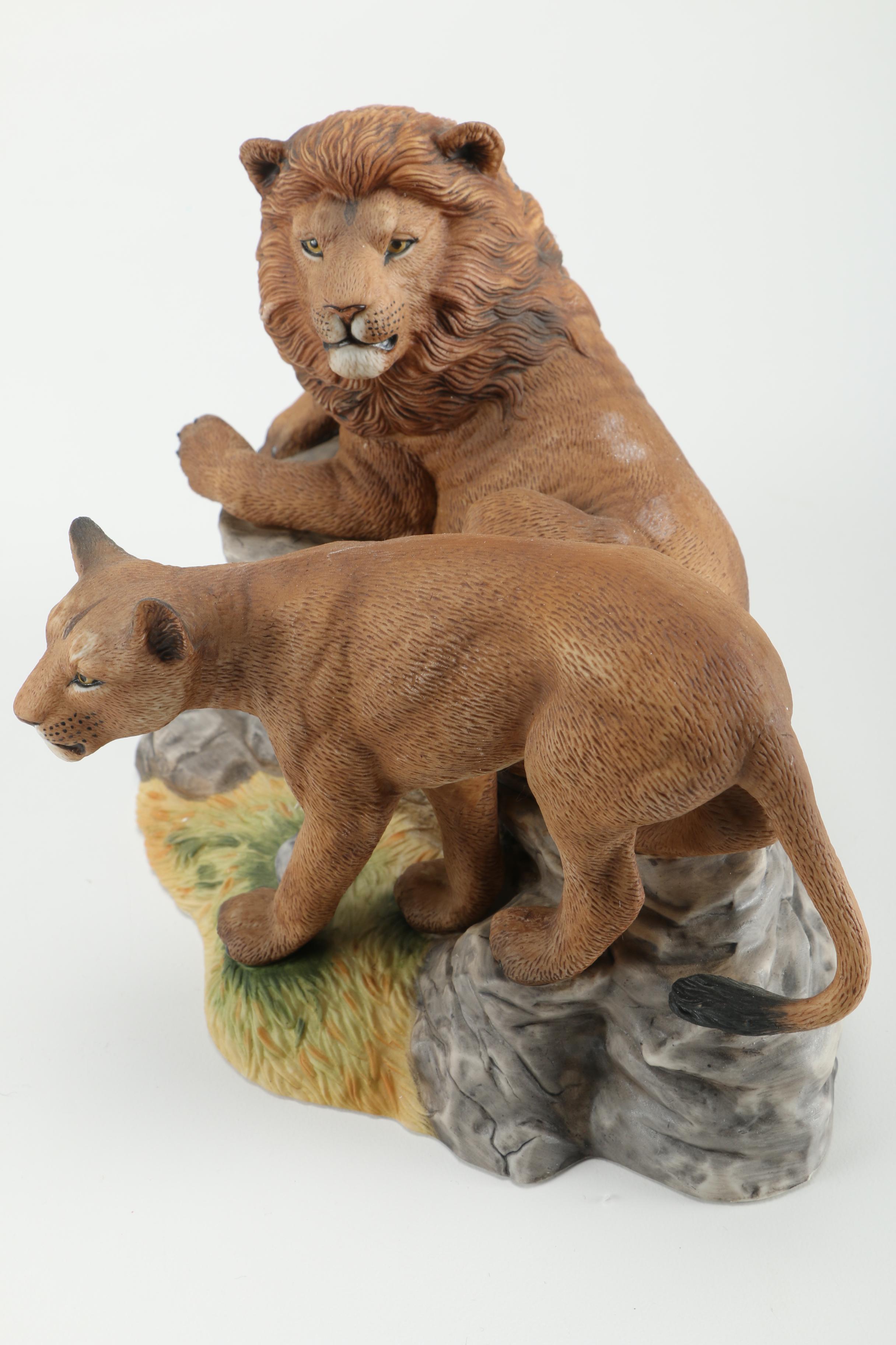 Lenox "Wildlife of the Seven Continents" Big Cat Porcelain Figurines