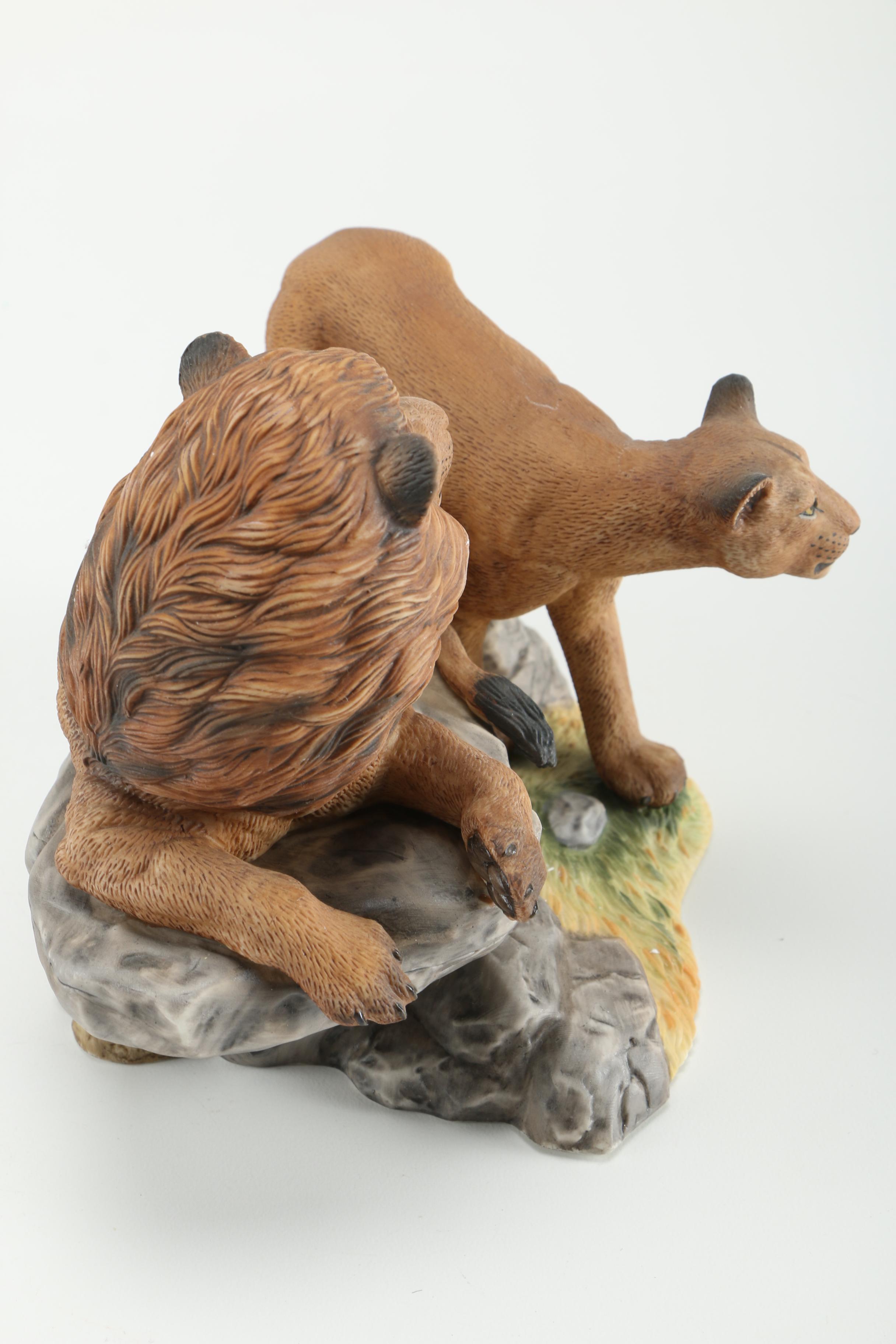 Lenox "Wildlife of the Seven Continents" Big Cat Porcelain Figurines